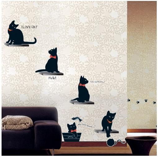 ハンズマンネットショップ ウォールステッカー Kr 0015 黒猫たち 取寄せ商品 送料別 通常配送