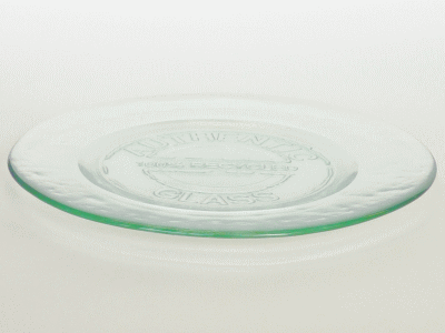 ハンズマンネットショップ ガラス プレート ガラスプレート 皿 エコガラスプレート 丸 小 7474 直径約cm 送料別 通常配送 リサイクルガラス 透明